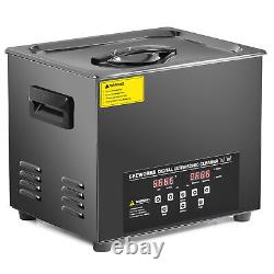 CREWORKS Nettoyeur Ultrasonique en Acier Titane Noir 10L 600W Chauffage Minuterie Numérique