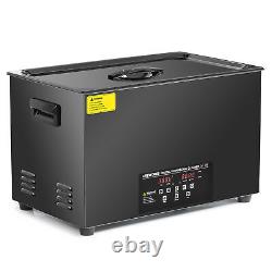 CREWORKS Nettoyeur Ultrasonique en Acier Titane Noir de 30L 1200W avec Chauffage et Minuteur Numérique