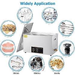 Machine de nettoyage à ultrasons de 30L pour bijoux avec réservoir de bain et minuterie.