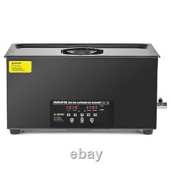 Machine de nettoyage ultrasonique CREWORKS 22L en acier titane noir avec chauffage de 1200W