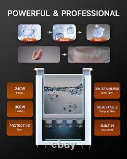 Machine de nettoyage ultrasonique silencieuse de 10L 540W avec mode de dégazage et 7 niveaux d'oscillation