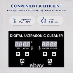 Nettoyeur Ultrasonique CREWORKS 180W avec Chauffage Minuterie Réservoir 6L pour Bijoux Lunettes