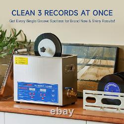Nettoyeur de disques vinyles à ultrasons CREWORKS 6L, machine de nettoyage à ultrasons 6L 40kHz.
