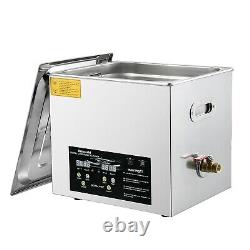 Nettoyeur ultrasonique 15L, Nettoyeur ultrasonique avec minuterie numérique et chauffage pour