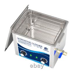 Nettoyeur ultrasonique 2,6 gal 240W 40Khz en acier inoxydable pour laboratoire