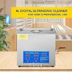Nettoyeur ultrasonique 6L avec minuterie numérique et chauffage - Machine de nettoyage puissante