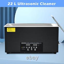 Nettoyeur ultrasonique CREWORKS 22L en acier titane pour l'industrie avec chauffage et minuterie