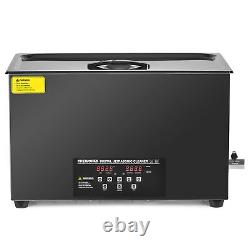 Nettoyeur ultrasonique CREWORKS 30L en acier titane noir avec chauffage de 1200W et minuterie numérique