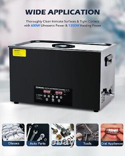 Nettoyeur ultrasonique CREWORKS 30L en titane avec chauffage de 1,2 KW, mode Degas et mode doux.