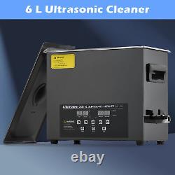 Nettoyeur ultrasonique CREWORKS 6L en acier titane pour l'industrie avec chauffage et minuterie