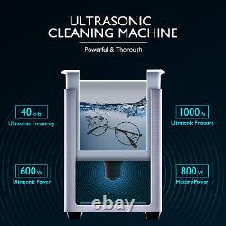 Nettoyeur ultrasonique CREWORKS avec affichage LED, chauffage et minuterie, machine de nettoyage sonique 30L.