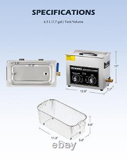 Nettoyeur ultrasonique CREWORKS avec chauffage et minuterie, 180W 6.5L Ultras professionnel