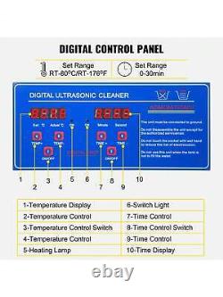 Nettoyeur ultrasonique VEVOR 15L avec minuterie numérique et chauffage - Nettoyeur ultrasonique professionnel