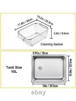 Nettoyeur ultrasonique VEVOR 15L avec minuterie numérique et chauffage - Nettoyeur ultrasonique professionnel