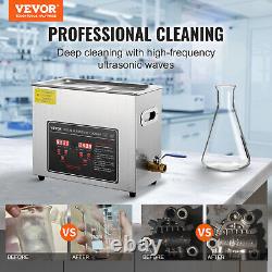 Nettoyeur ultrasonique VEVOR 6L avec minuterie chauffante Machine de nettoyage sonique numérique
