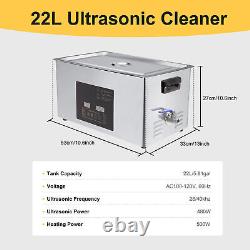 Nettoyeur ultrasonique de 22L en acier inoxydable avec chauffage industriel et double fréquence