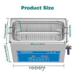 Nettoyeur ultrasonique de 6,5L avec minuterie numérique et panier pour pièces de monnaie, petites pièces métalliques