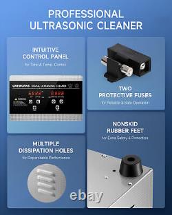 Nettoyeur ultrasonique en acier inoxydable de 10L 220W avec machine à cavitation sonique et chauffage