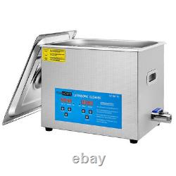 Nettoyeur ultrasonique en acier inoxydable de 10L pour l'industrie du nettoyage, chauffé avec minuterie