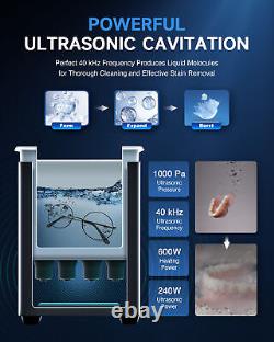 Nettoyeur ultrasonique en acier titane CREWORKS 10L Équipement de nettoyage numérique programmable