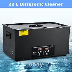 Nettoyeur ultrasonique en acier titane noir CREWORKS 22L avec chauffage 1200W et minuterie numérique