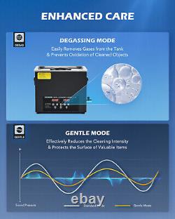 Nettoyeur ultrasonique en titane CREWORKS 10L avec chauffage de 0,5 kW, mode dégazage et mode doux