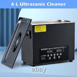 Nettoyeur ultrasonique en titane CREWORKS 6L avec chauffage de 0,5 kW, mode Degas & Doux