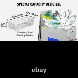 Nettoyeur ultrasonique industriel VEVOR 22L avec minuterie numérique et chauffage 40kHz professionnel