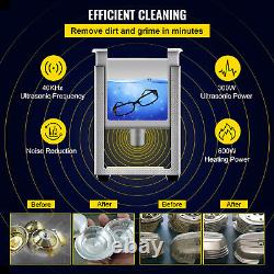 Nettoyeur ultrasonique industriel en acier inoxydable 15-l 600w avec chauffage et minuterie