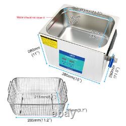 Nettoyeur ultrasonique numérique de 10L équipement de nettoyage sonique industriel chauffé avec minuterie