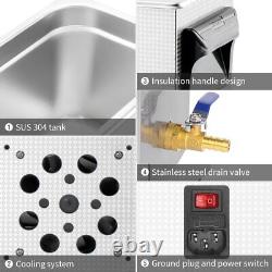 Nettoyeur ultrasonique numérique de 6,5 litres en acier inoxydable avec chauffage, minuterie et bain à ultrasons US