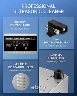 Nettoyeur ultrasonique numérique en acier inoxydable de 22L, nettoyage de la rouille, de l'huile et du ternissement à 40kHz