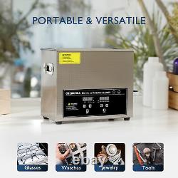 Nettoyeur ultrasonique professionnel de 10 L avec minuterie numérique et chauffage pour laboratoire domestique