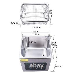 Nettoyeur ultrasonique solide U. S. 10L 2.6 gal en acier inoxydable 40KHz