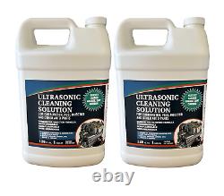 Solution de nettoyage ultrasonique pour carburateurs et pièces de moteur concentrée 2 gallons