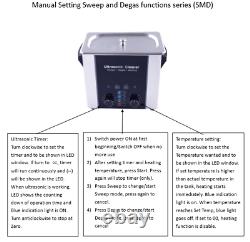Sweep & Degas Nettoyage De Niveau Supérieur Avec Drain Réglage Facile 6l Nettoyeur Ultrasonique