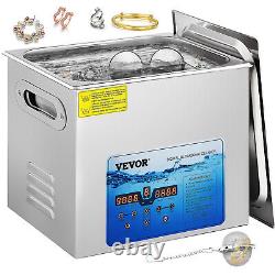 VEVOR 10L Nettoyeur Ultrasonique Machine de Nettoyage de Bijoux avec Minuterie Numérique et Chauffage