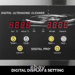 Vevor Ultrasonic Cleaner 10l Acier Inoxydable 640w Industrie Numérique Chaleur Avec Minuterie